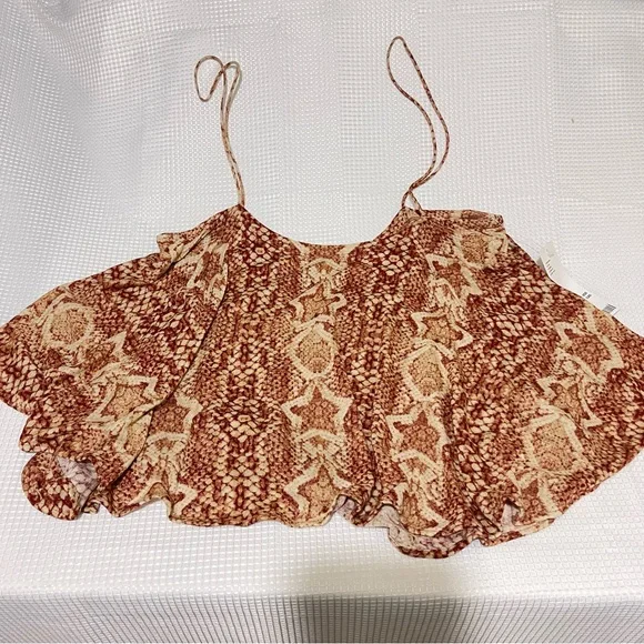 Urban Outfitters Cropped Snake Print Spaghetti Strap Top - Picture 1 of 6